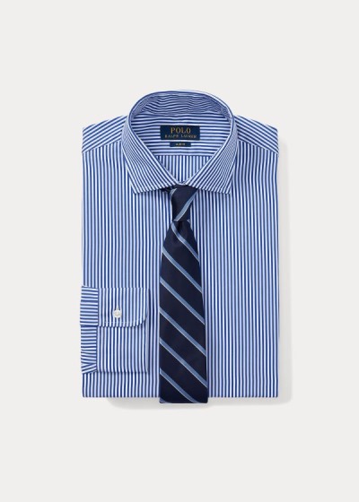 Camisa De Vestir Polo Ralph Lauren Hombre Azules / Blancos - Slim Fit Cotton - ZSNYH2609